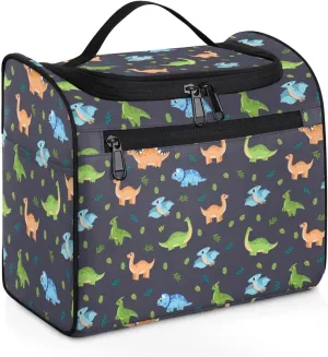 Cute Dinosaur Hanging Toiletry Bag Wash Bag Shower Bag for Men and Boys Cartoon Dino Travel Cosmetics Bag Shaving Bag Organizer Kit for Accessories, Cosmetics, Travel Essentials