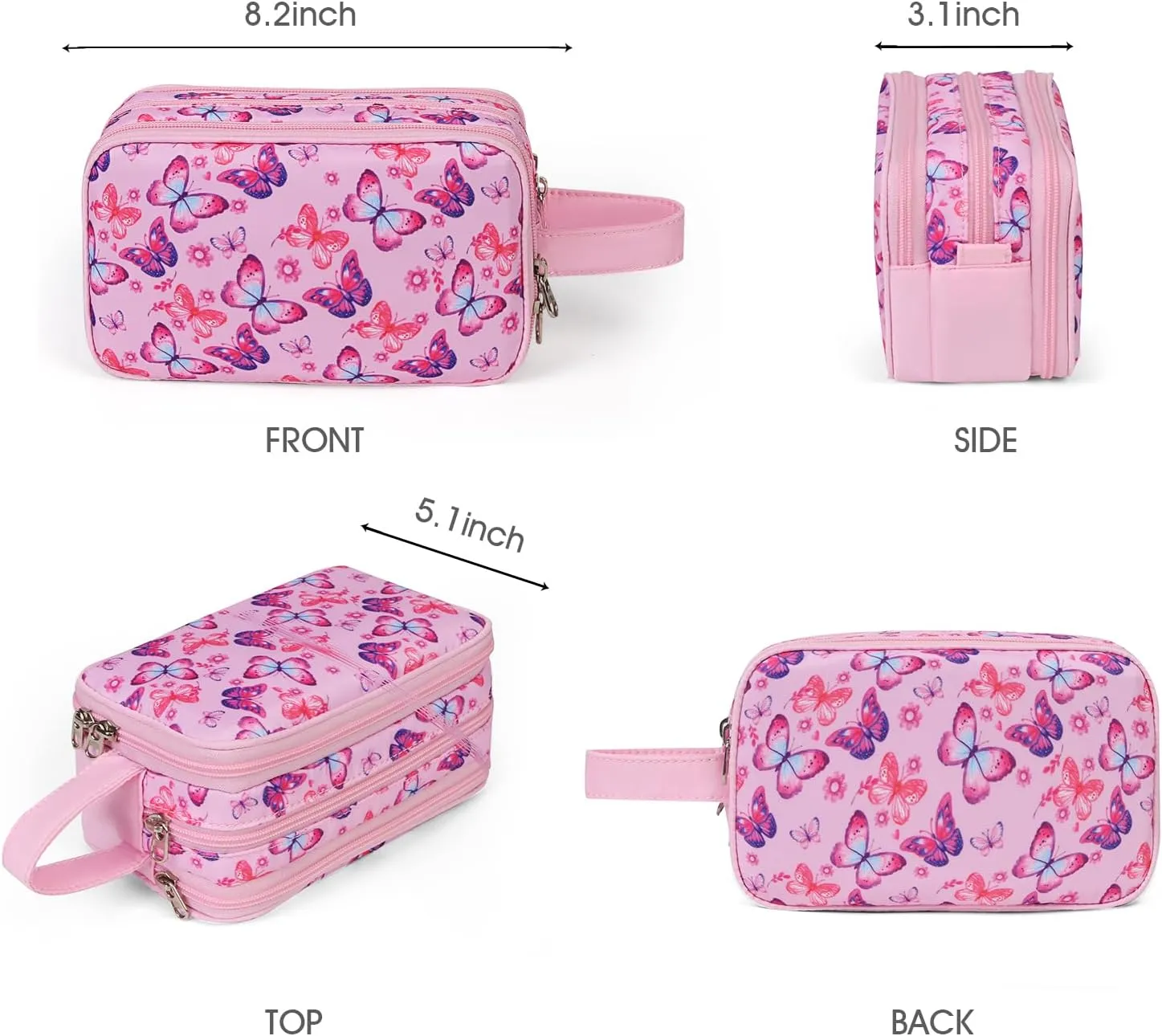 Cute Kids Toiletry Bag for Girls, Toddler Travel Makeup Bag Cosmetic Bag for Toddler Girls Gift