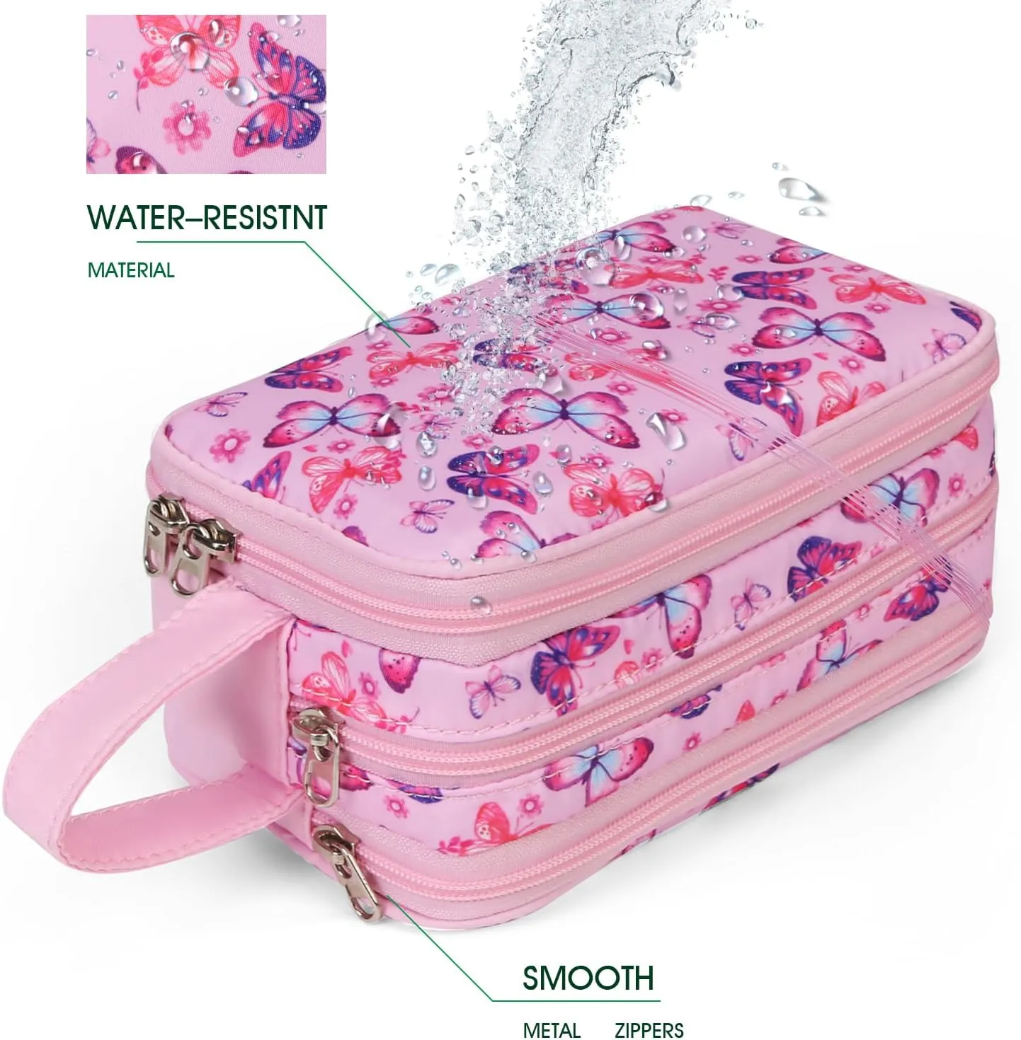 Cute Kids Toiletry Bag for Girls, Toddler Travel Makeup Bag Cosmetic Bag for Toddler Girls Gift