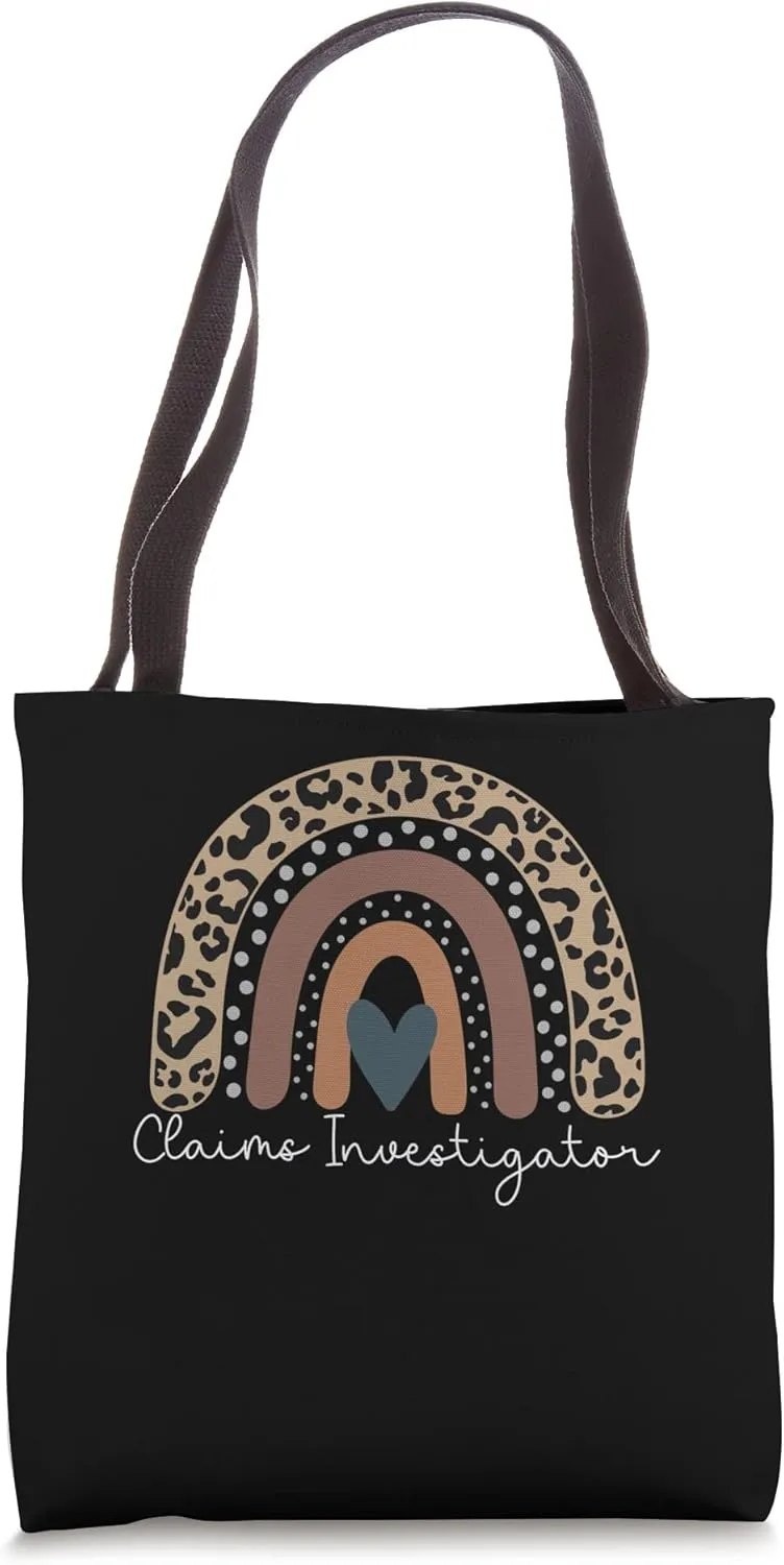 Cute Leopard Boho Rainbow for Claims Investigator Squad Tote Bag