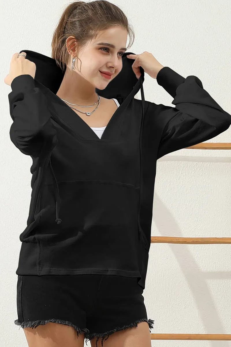 CWTTL1451_Basic Lightweight Pullover Hoodie Sweatshirt: NAVY / (L) 1