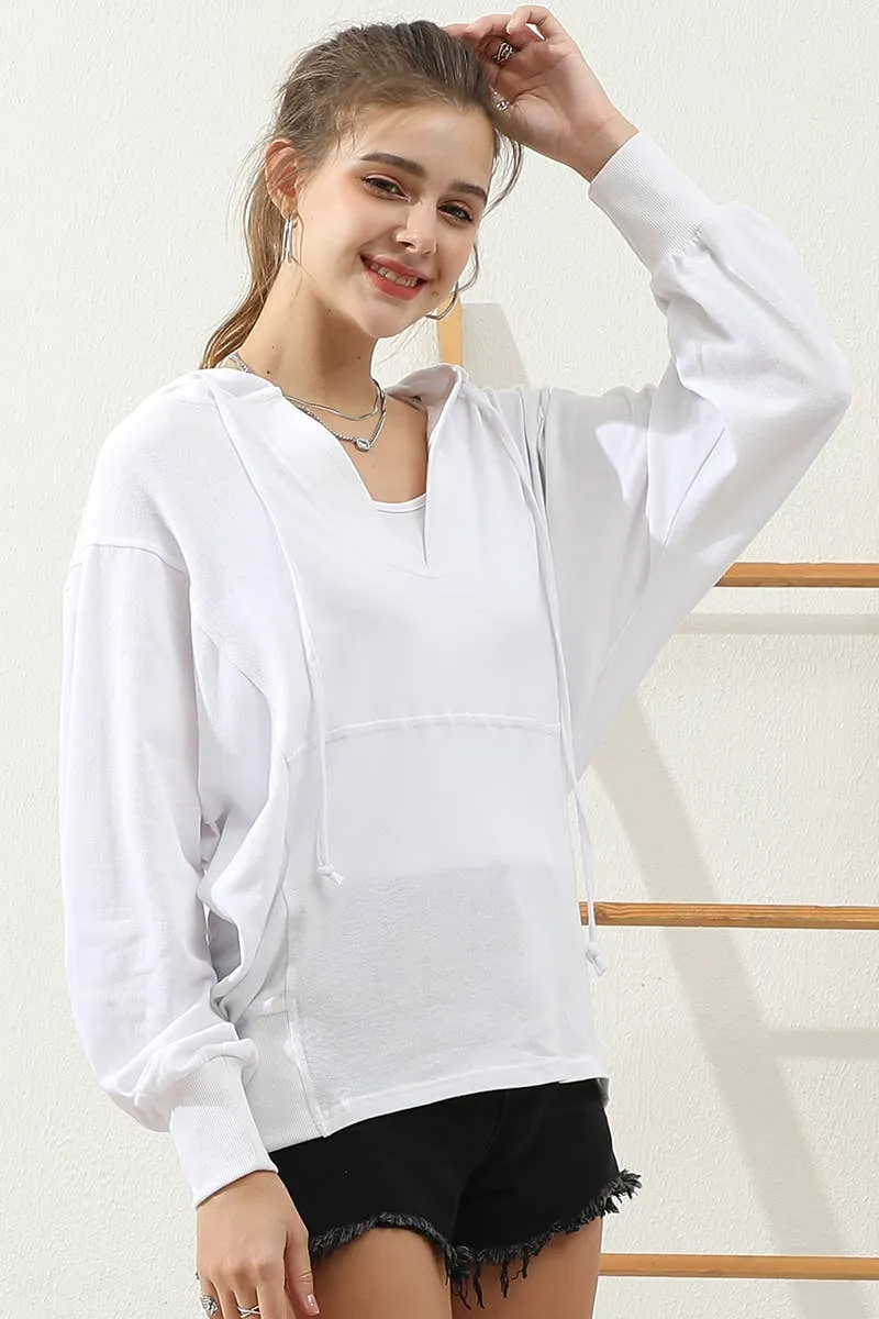 CWTTL1451_Basic Lightweight Pullover Hoodie Sweatshirt: NAVY / (L) 1