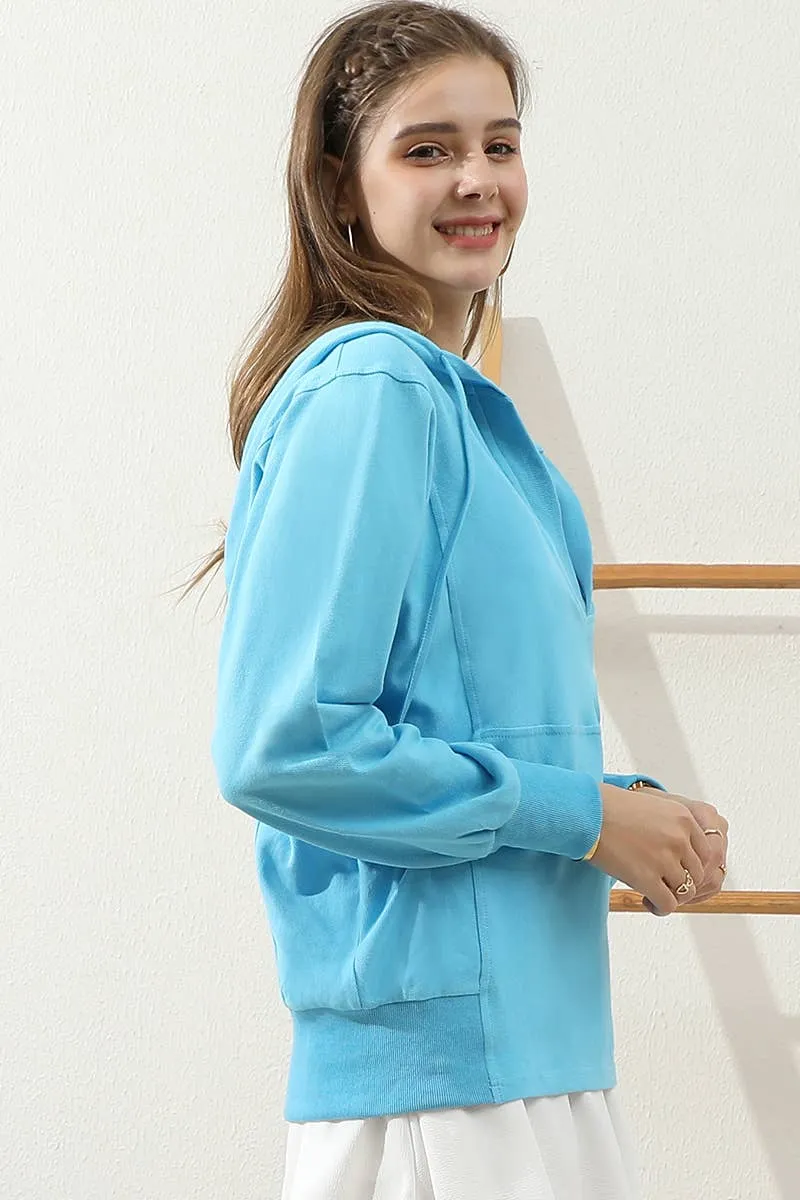 CWTTL1451_Basic Lightweight Pullover Hoodie Sweatshirt: NAVY / (L) 1