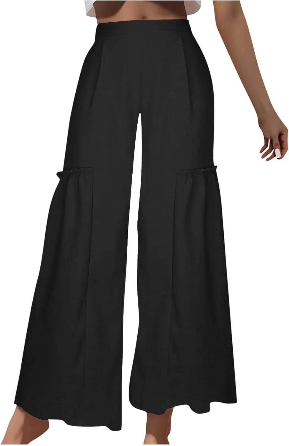 DASAYO Wide Leg Pants for Women Trendy High Waisted Palazzo Pants Dressy Casaul Flowy Trousers Spring Summer Fahsion 2025