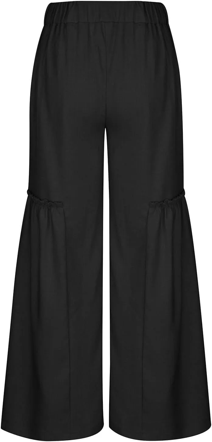 DASAYO Wide Leg Pants for Women Trendy High Waisted Palazzo Pants Dressy Casaul Flowy Trousers Spring Summer Fahsion 2025