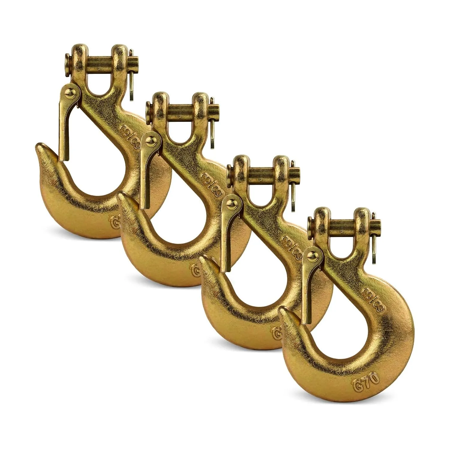 DC Cargo Mall - DC Cargo G70 Clevis Slip Hook with Safety Latch (Pack of 4) - 3/8 Inch Grade 70 Clevis Hooks - Heavy Duty for Trailer Truck Transport - 6,600 Lbs