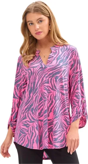 Dear Scarlett Womens Lizzy Relaxed Flowy High Low Blouse