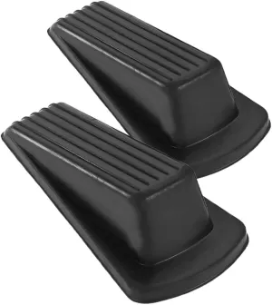 DECHOUS 2pcs Heavy Duty Rubber Door Stopper Wedge Soft Rubber for Carpet Hard Floors Windproof Design Aesthetic Door Stoppers for Home Office Bedroom