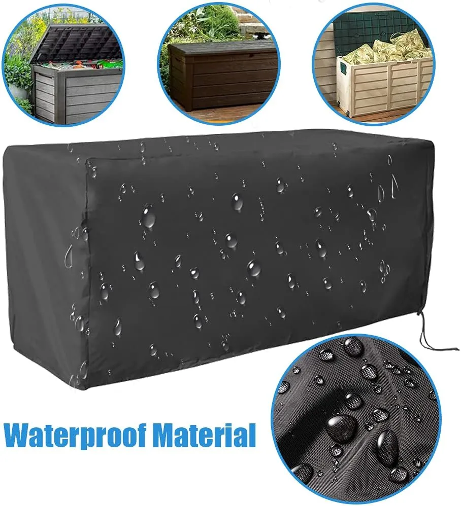 Deck Box Cover Waterproof Heavy Duty Patio Ottoman Cover All Weather Protection Outdoor Large Deck Cover Rectangular for Keter Suncast Lifetime
