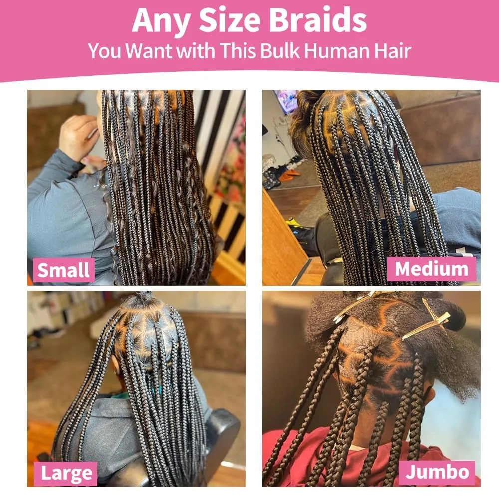 Deep Wave Bulk Human Braiding for Hair 100% Human Hair Unprocessed Brazilian Virgin Hair for Human Hair Extensions (2Bundles-1Pack) 90g 16Inch Human Hair for Micro braiding No Weft (16Inch #T1B/30)
