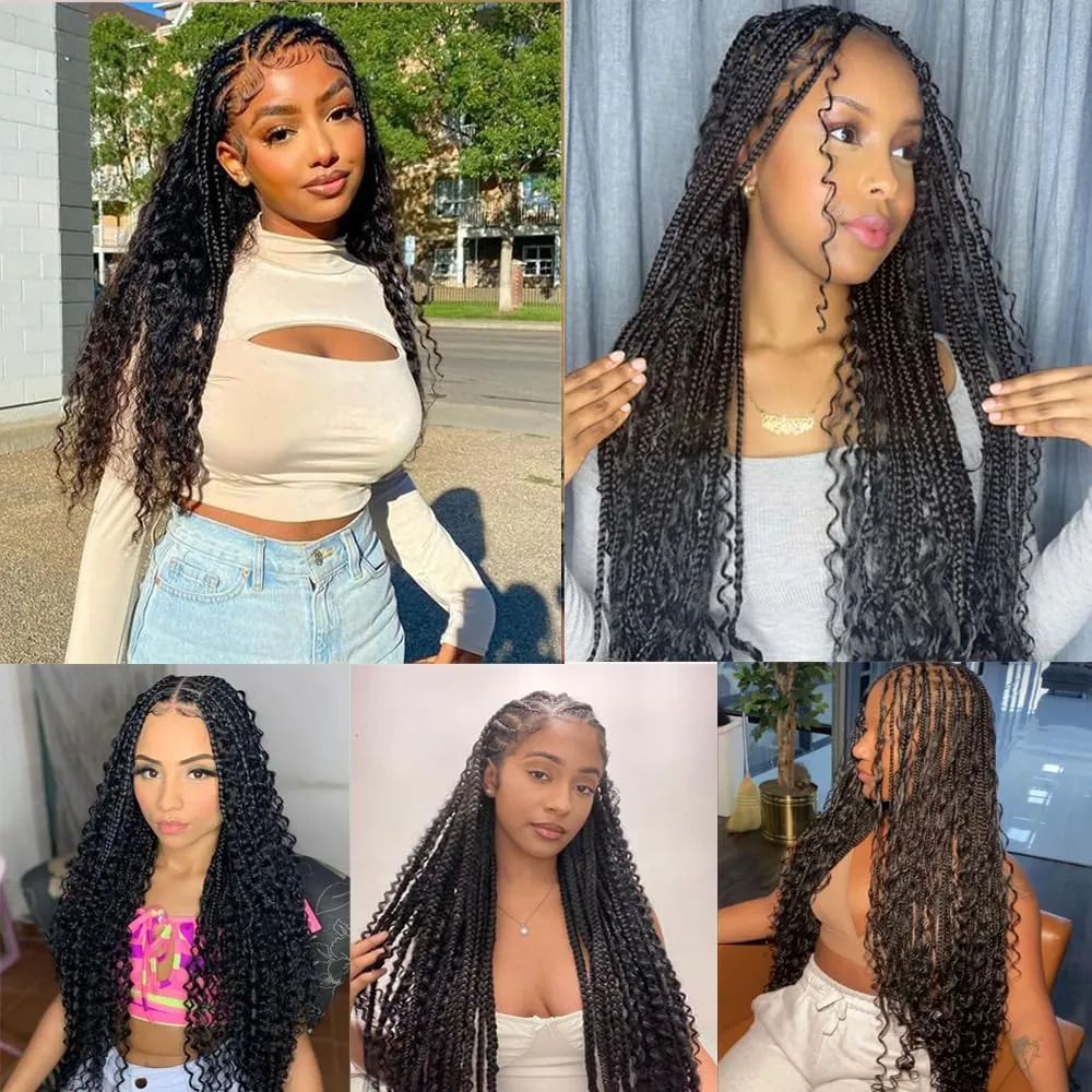 Deep Wave Human Braiding Hair for Boho Braids 16 Inch Boho Human Braiding Hair Curly No Weft 100g 2 Bundles 10A Brazilian Virgin Curly Hair Extension Wet and Wavy Natural Black