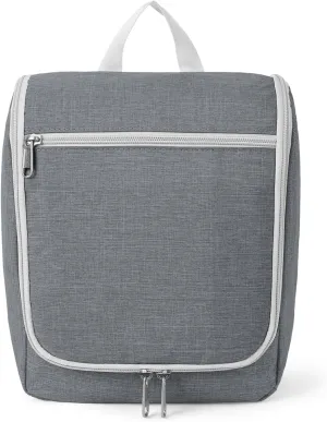 Della Gao Travel Hanging Toiletry bag for Men & Women, Water-resistant Sturdy Nylon Toiletries Organizer for Cosmetics, Makeup Brushes, Shaving Tools, Bathroom Bag, Grey