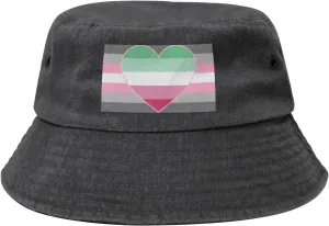 Demigirl Abro-Pride Flag LGBTQ Fashion Cowboy Denim Fisherman Hat Outdoor Fishing Cap Sun