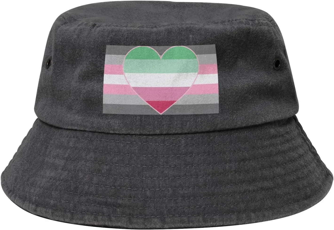 Demigirl Abro-Pride Flag LGBTQ Fashion Cowboy Denim Fisherman Hat Outdoor Fishing Cap Sun