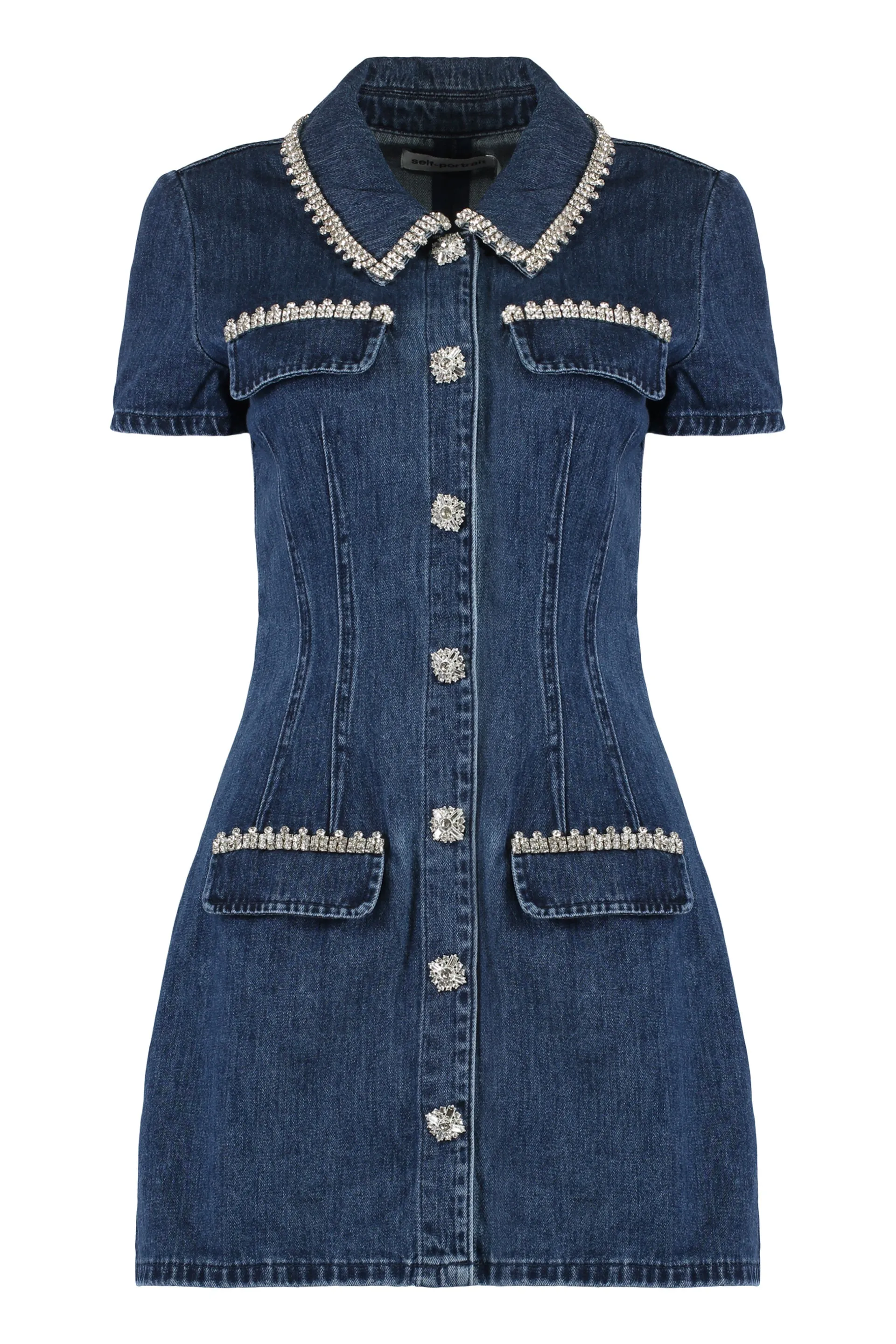 Denim embellished dress