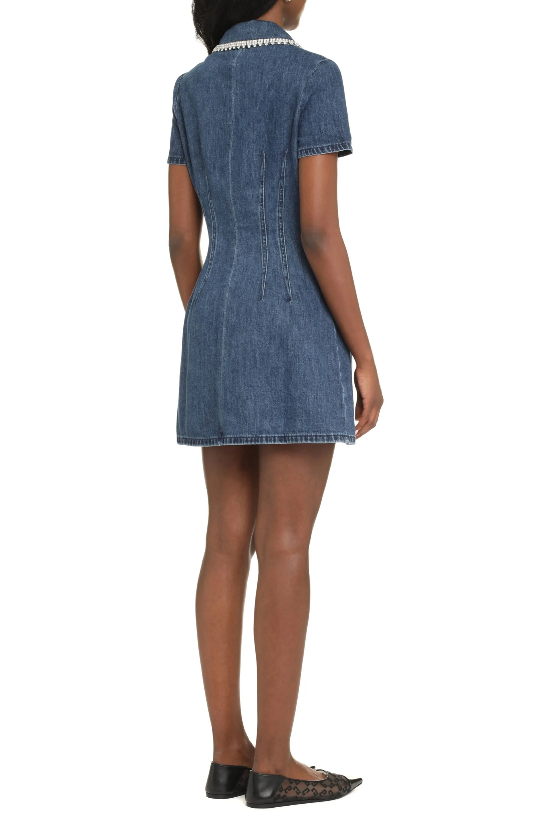 Denim embellished dress