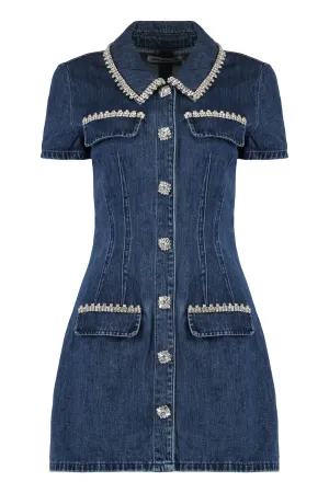 Denim embellished dress