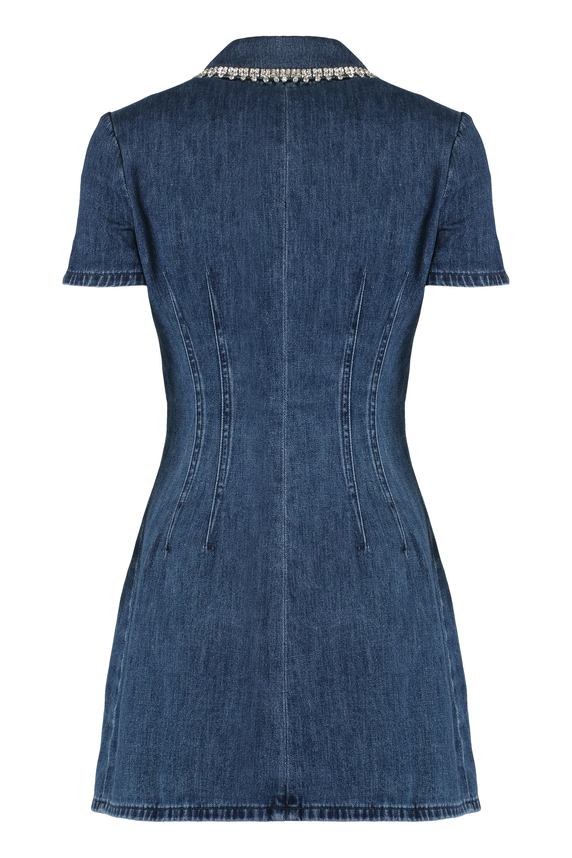 Denim embellished dress