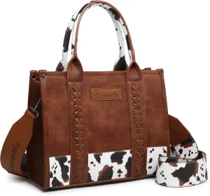 Denim Tote Bag for Women Top Handle Satchel Purse Boho Shoulder Handbags with Wristlet