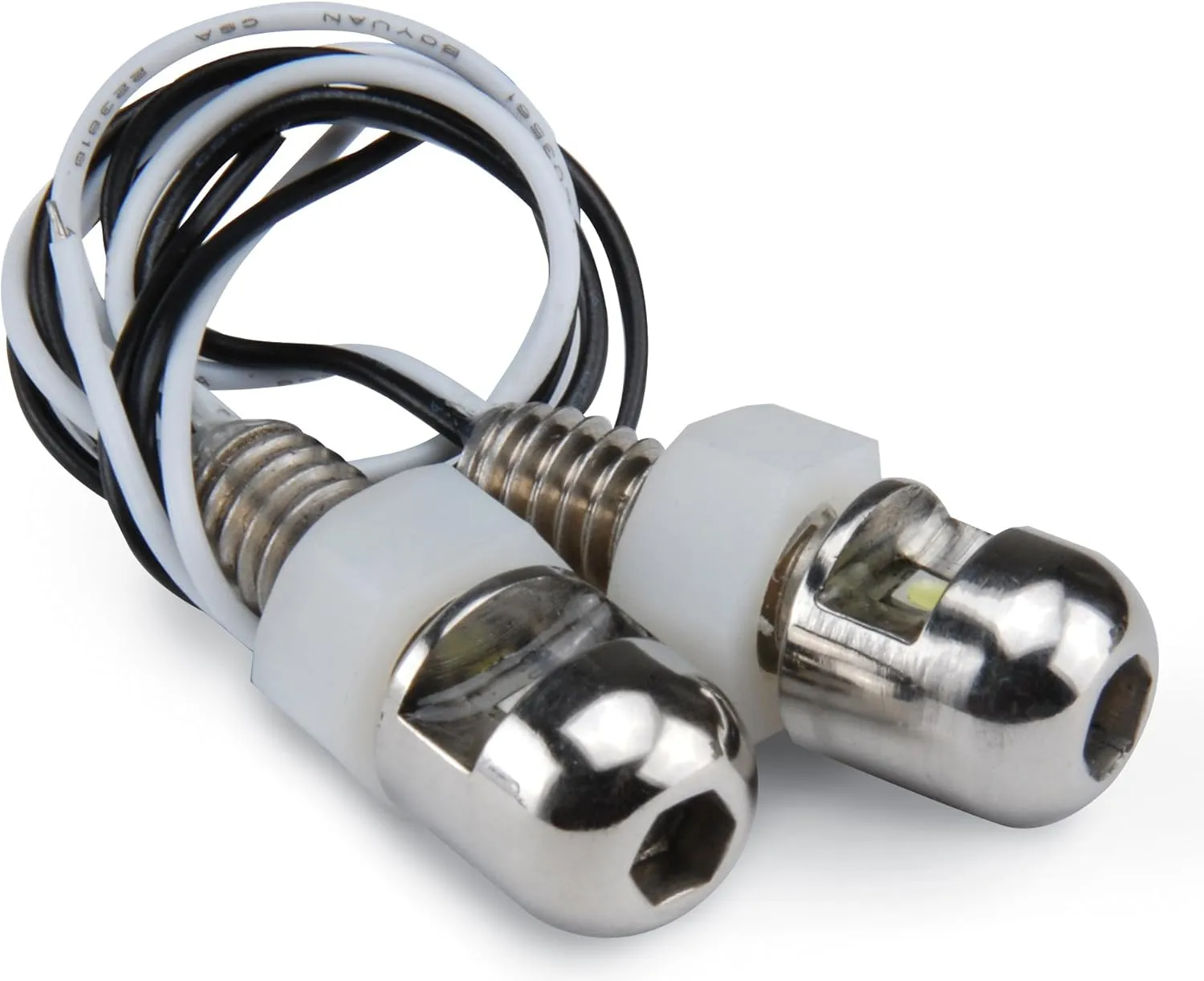 Design Engineering 030310 Lite'N Boltz LED License Plate Lighting Kit with Dome Head, 2 Piece - Polished