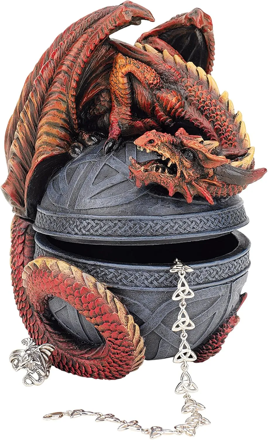 Design Toscano CL551022 Dragon Protector of the Celtic Orb Sculptural Box,full color