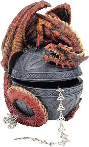 Design Toscano CL551022 Dragon Protector of the Celtic Orb Sculptural Box,full color