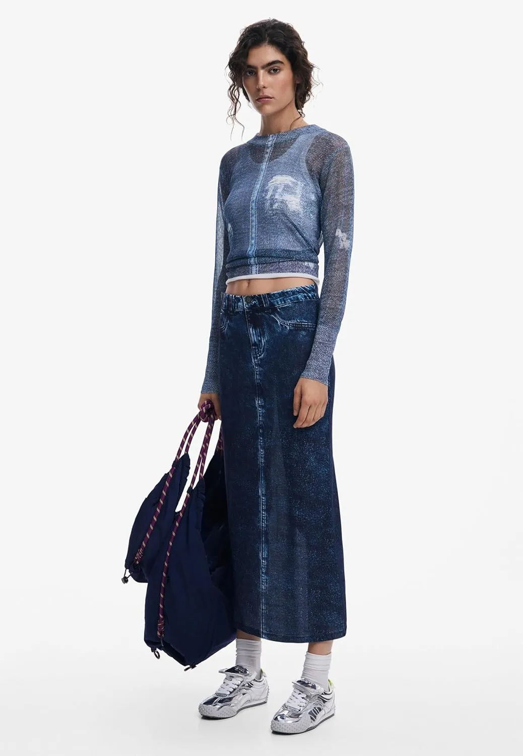 Desigual Women's Denim-Effect Sweater