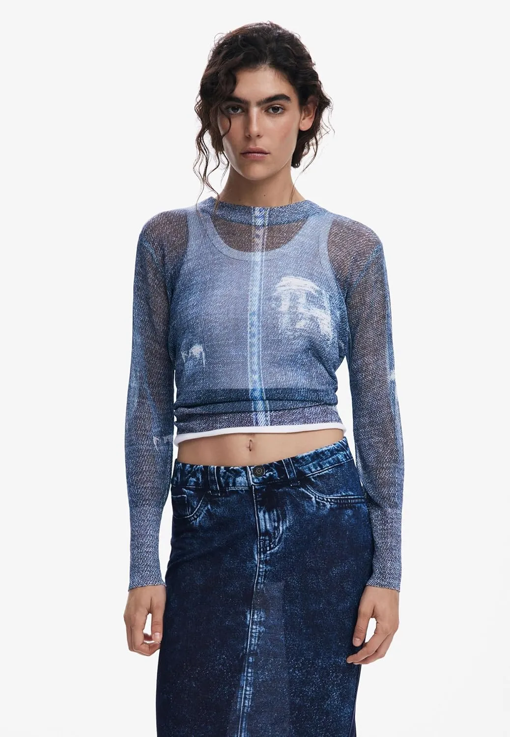 Desigual Women's Denim-Effect Sweater