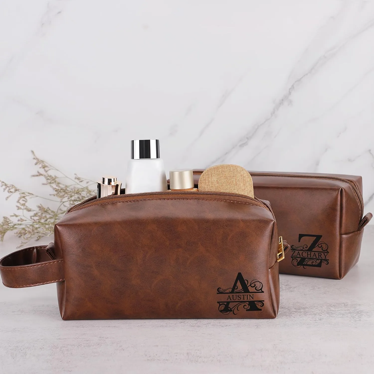 Devon Anniversary Birthday Gifts for Men, Husband Dad Grandpa Gifts from Wife Daughter, Christmas Valentines Fathers Day Ideas Gifts for Dad Husband Brother Son Mens Toiletry Travel Bag
