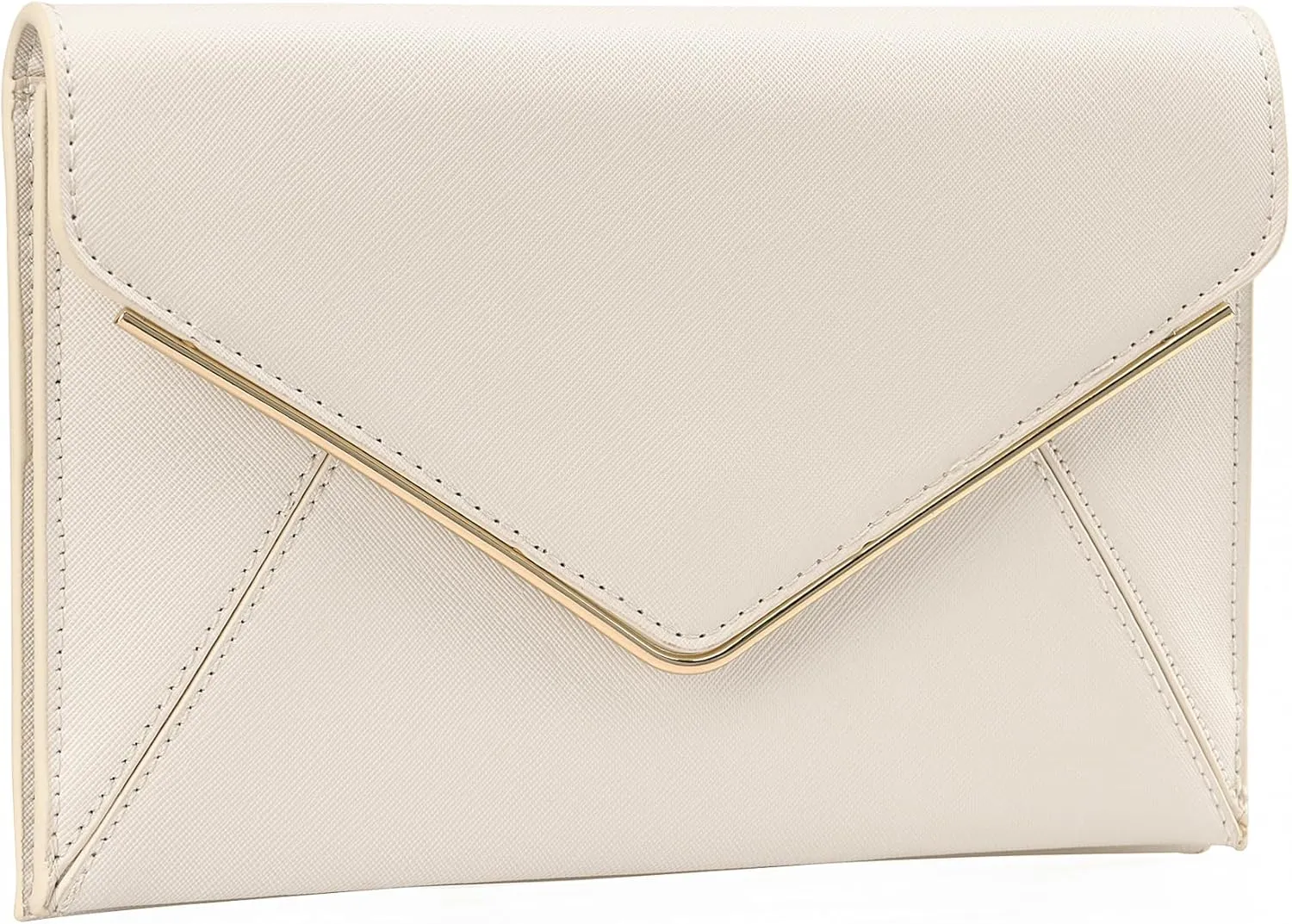 DEXMAY Evening Clutch Handbag for Women Elegant Saffiano PU Leather Envelope Handheld Purse Formal Foldover Dressy Bag