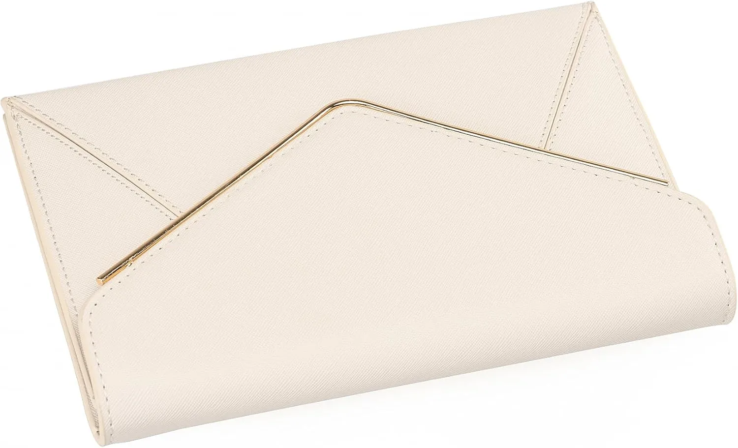 DEXMAY Evening Clutch Handbag for Women Elegant Saffiano PU Leather Envelope Handheld Purse Formal Foldover Dressy Bag
