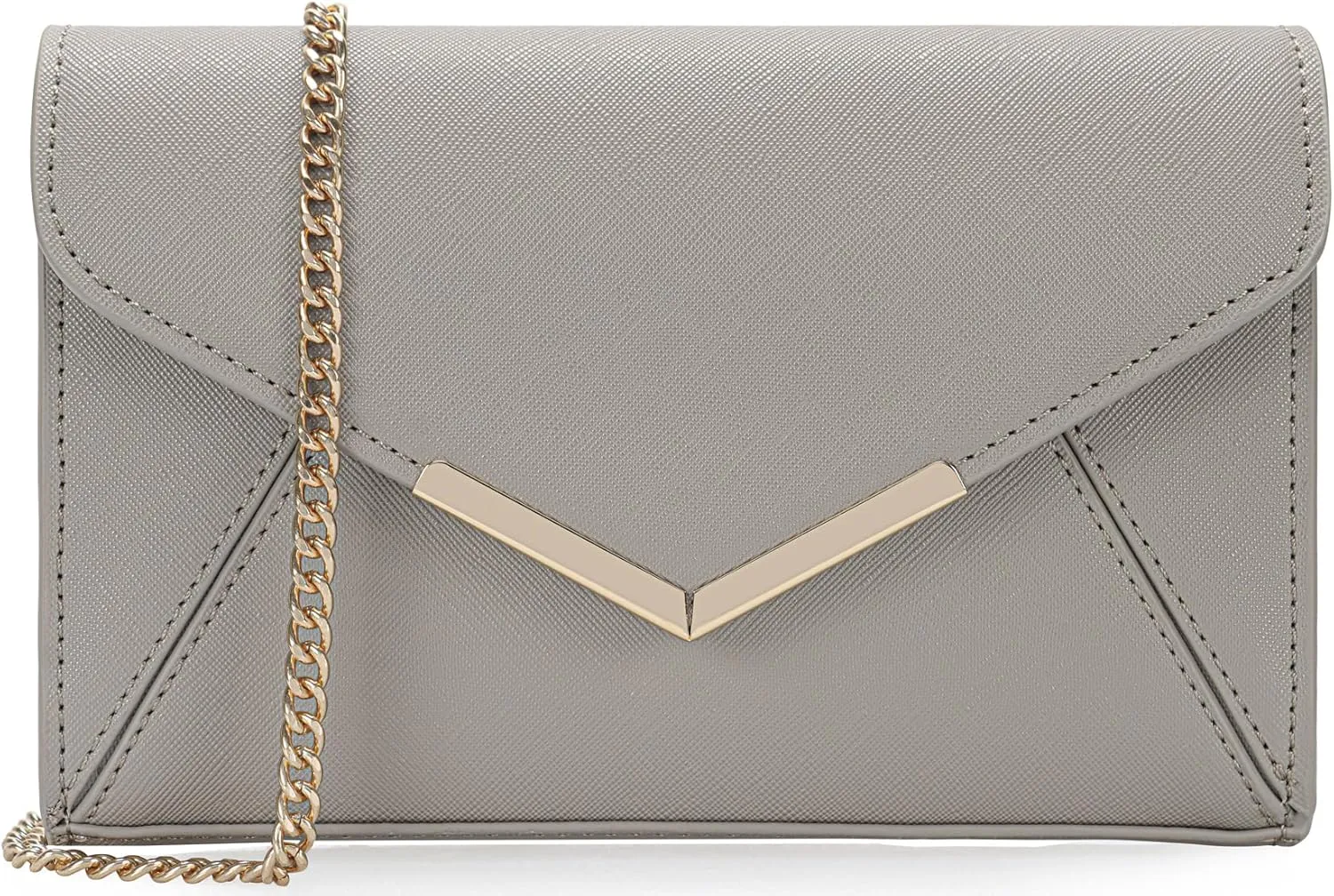 DEXMAY Women Envelope Clutch Faux Saffiano Leather Evening Handbag Foldover Clutch Bag Formal Dressy Purse