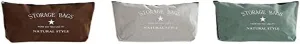 DKD Home Decor Canvas Toiletry Bag Green Light Grey Dark Brown Loft (32 x 7 x 22 cm) (3 pcs), Multicoloured