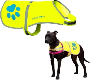 Dog Reflective Vest, Sizes to Fit Dogs 14 lbs to 130 lbs - SafetyPUP XD Hi Vis, Safety Vest Keeps Dogs Visible On and Off Leash in Both Urban and Rural Environments Neon Yellow