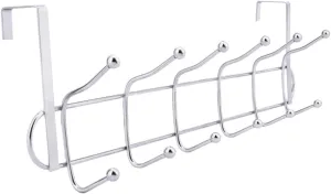Door Organizer 6 Hooks Double Door Hanger Storage Hanger Rack Easy Install No Drill for Home Use