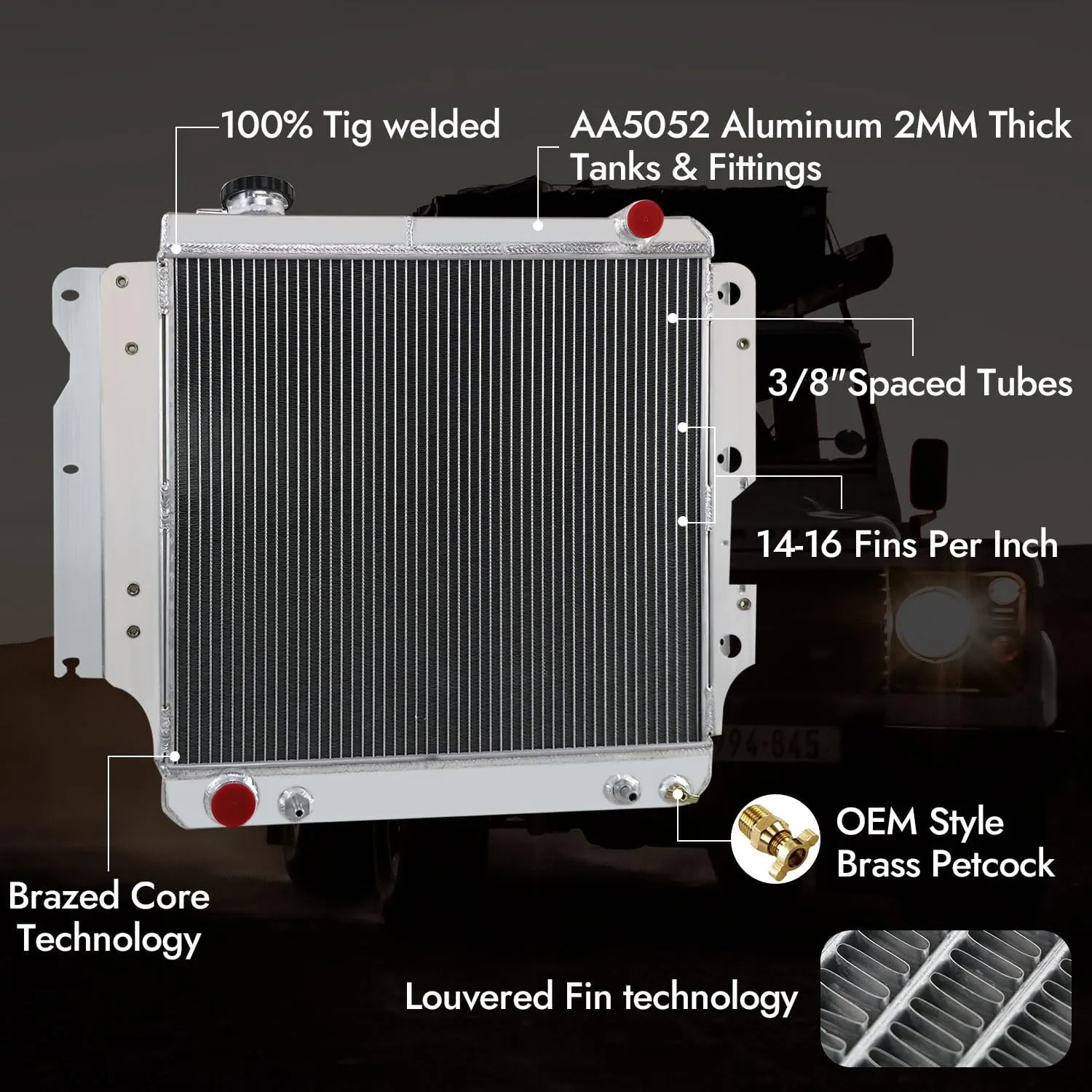 DPI2101 3 Row Aluminum Radiator for 1987-2006 Jeep Wrangler TJ YJ 2.4L/2.5L L4 4.0L/4.2L L6 GAS Radiador 1988 1989 1990 1991 1995 1996 2000 2001 2002 2003 2005 Automotive Engine Radiators