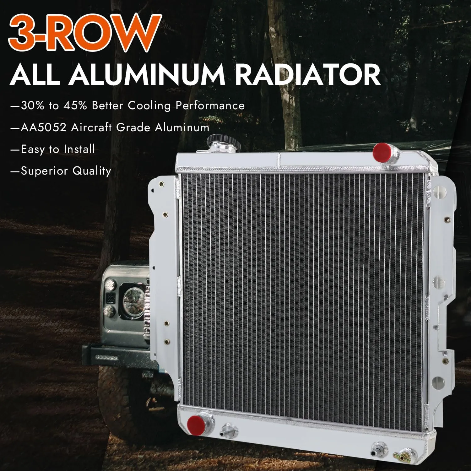 DPI2101 3 Row Aluminum Radiator for 1987-2006 Jeep Wrangler TJ YJ 2.4L/2.5L L4 4.0L/4.2L L6 GAS Radiador 1988 1989 1990 1991 1995 1996 2000 2001 2002 2003 2005 Automotive Engine Radiators