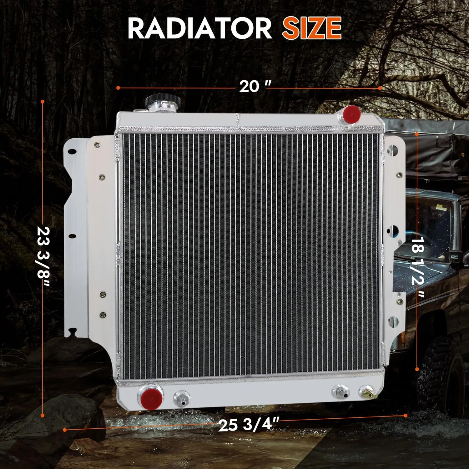 DPI2101 3 Row Aluminum Radiator for 1987-2006 Jeep Wrangler TJ YJ 2.4L/2.5L L4 4.0L/4.2L L6 GAS Radiador 1988 1989 1990 1991 1995 1996 2000 2001 2002 2003 2005 Automotive Engine Radiators