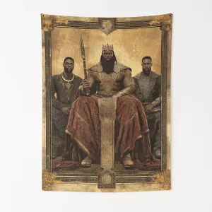 DreamController The Power of Blacck Kings Wall Tapestry for Bedroom by DC | African American Tapestry Wall Hanging & Aesthetic Decor for Dorm, Living Room, Picnic & Home | 45"x60"