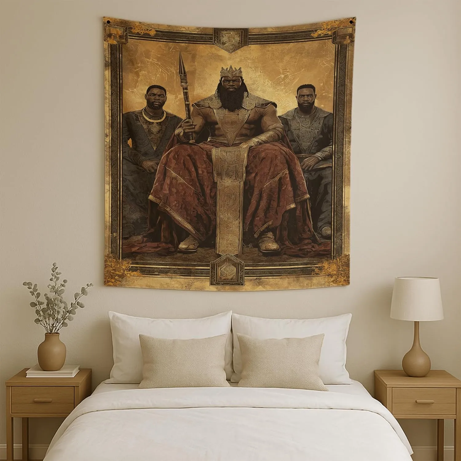 DreamController The Power of Blacck Kings Wall Tapestry for Bedroom by DC | African American Tapestry Wall Hanging & Aesthetic Decor for Dorm, Living Room, Picnic & Home | 45"x60"
