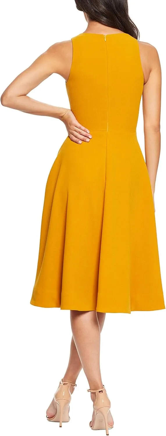 Dress the Population Women's Catalina Plunging V-Neck, a Line Midi