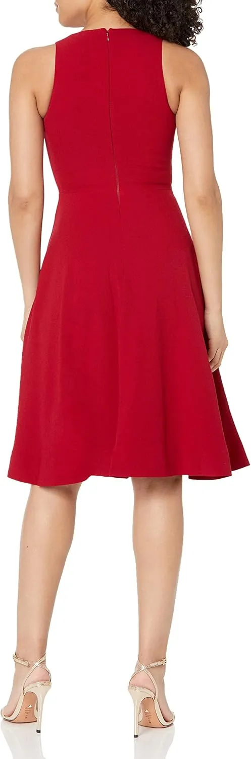 Dress the Population Women's Catalina Plunging V-Neck, a Line Midi