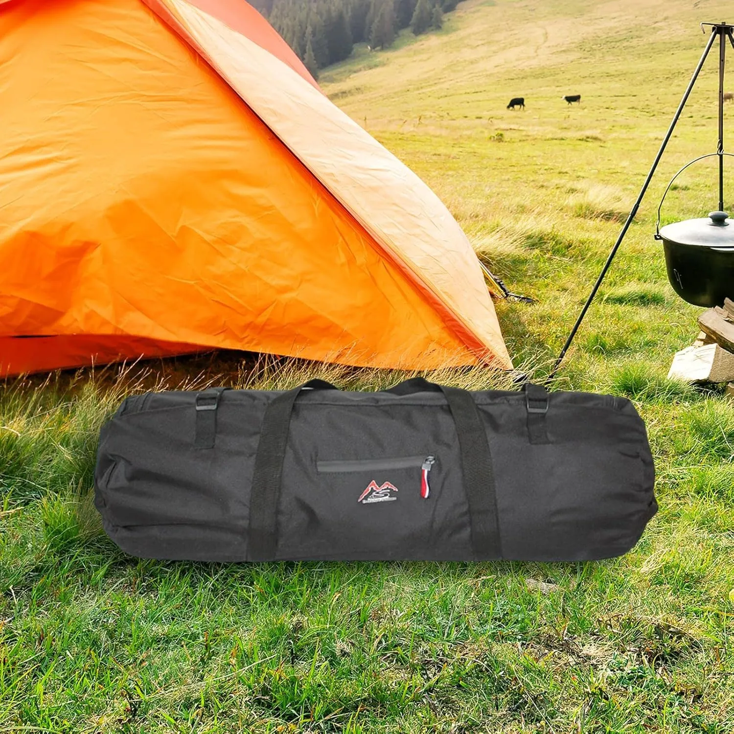 Durable Camping Tent Storage Bag Duffel Waterproof Case Picnic Outdoor Travel Bags Travel Accessories (Black 90cmx30cm L)