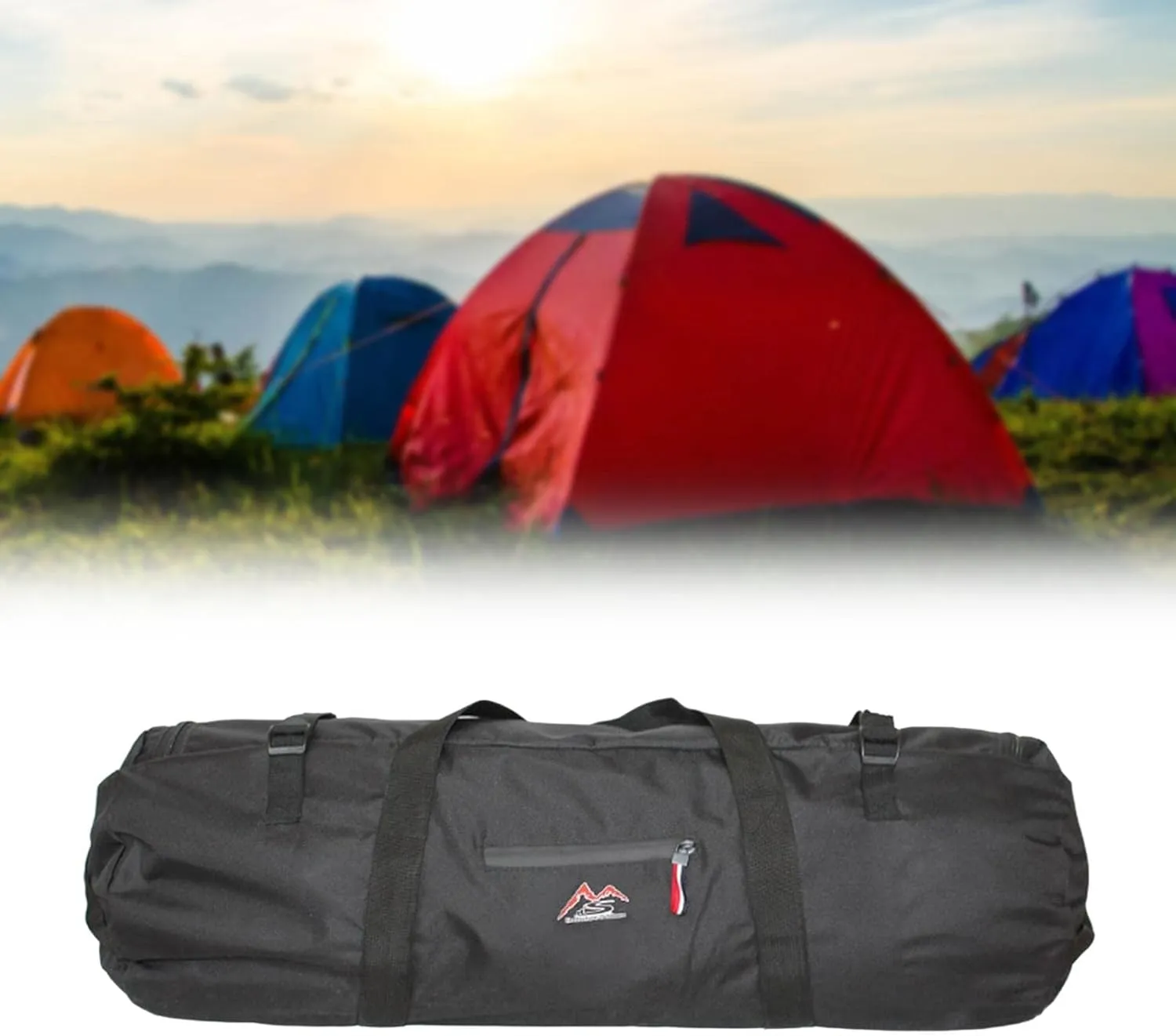 Durable Camping Tent Storage Bag Duffel Waterproof Case Picnic Outdoor Travel Bags Travel Accessories (Black 90cmx30cm L)