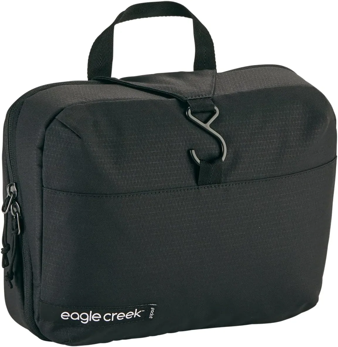 eagle creek Pack-It Reveal Hanging Toiletry Kit - Lies Flat or Hangs, with Hanging Hook and Tons of Pockets, Water-Resistant, Black - One Size