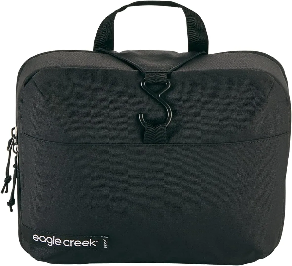 eagle creek Pack-It Reveal Hanging Toiletry Kit - Lies Flat or Hangs, with Hanging Hook and Tons of Pockets, Water-Resistant, Black - One Size