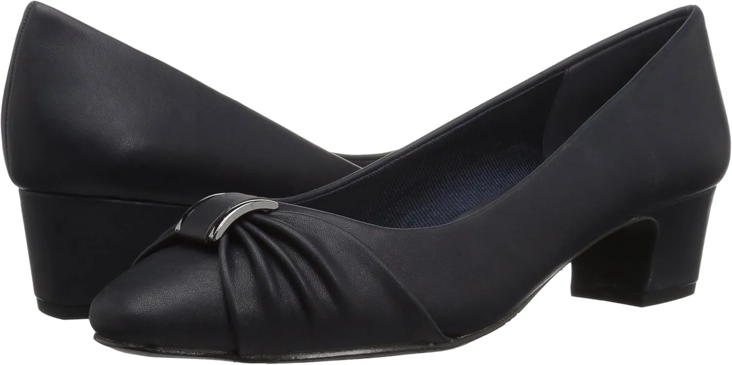 Easy Street Womens Eloise Faux Leather Dressy Block Heel