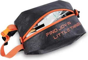 Eco-Friendly Travel Toiletry Bag for Men & Women - Lightweight Cosmetic Bag, Small Hygiene Organizer for Toiletries, Dopp Kit, Wet Bag, Perfect for Travel, Gym, or Daily Use (Black)