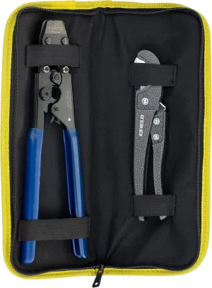 EFIELD Heavy-Duty Canvas Bag/Pex Cinch Clamp Crimping Tool for Stainless Steel Clamps from 3/8" to 1" with Pipe Cutter & Go/No-Go Gauge Suit all US F2098 Standard