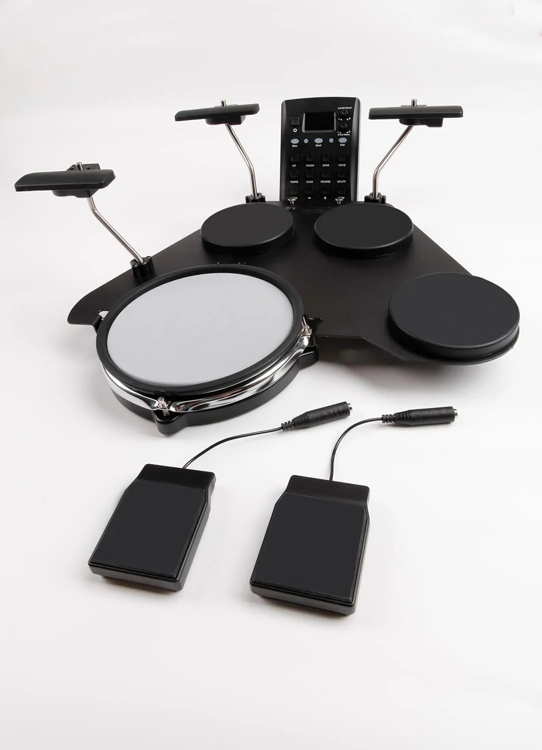 Electric Drum Set with 4 Quite Mesh Electronic Pads, 5" Kick Drum, 12 Kits and 68 Authentic Sounds, USB MIDI, Throne, Sticks, Headphones, 2 Switch pedals for Beginners